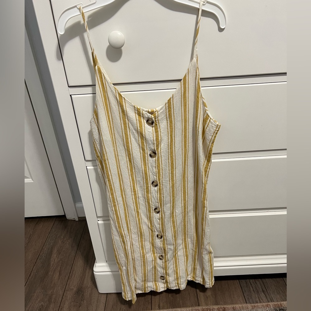 Altar’d State Women’s white and yellow striped dress size medium